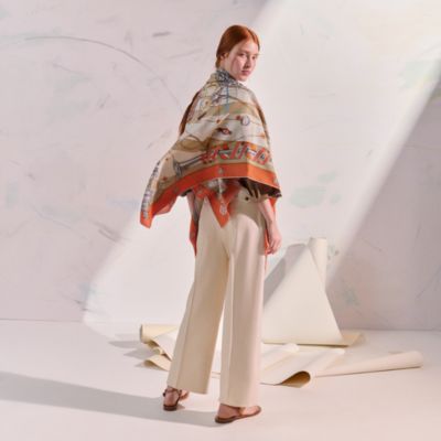 Hermes☆Chale 140 Festival des Amazones Bandanara_ パリ発 Festival des Amazones Bandana shawl 140 | Hermès USA